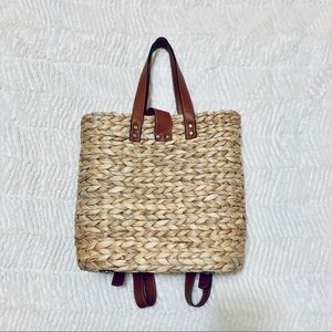 Natural Straw Backpack/Tote